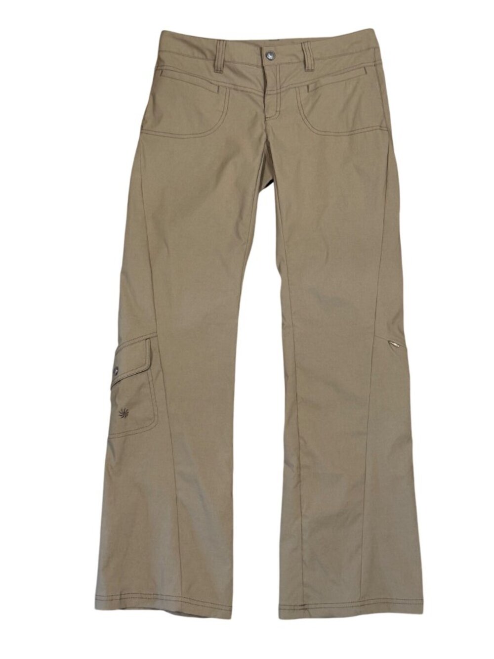 Athleta Dipper Pant Womens Size 6 Khaki Bootcut Mid Rise Utility Cargo Hiking
